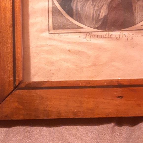 Antique engraving titled L'honnete Fripon, framed - Picture 3 of 4